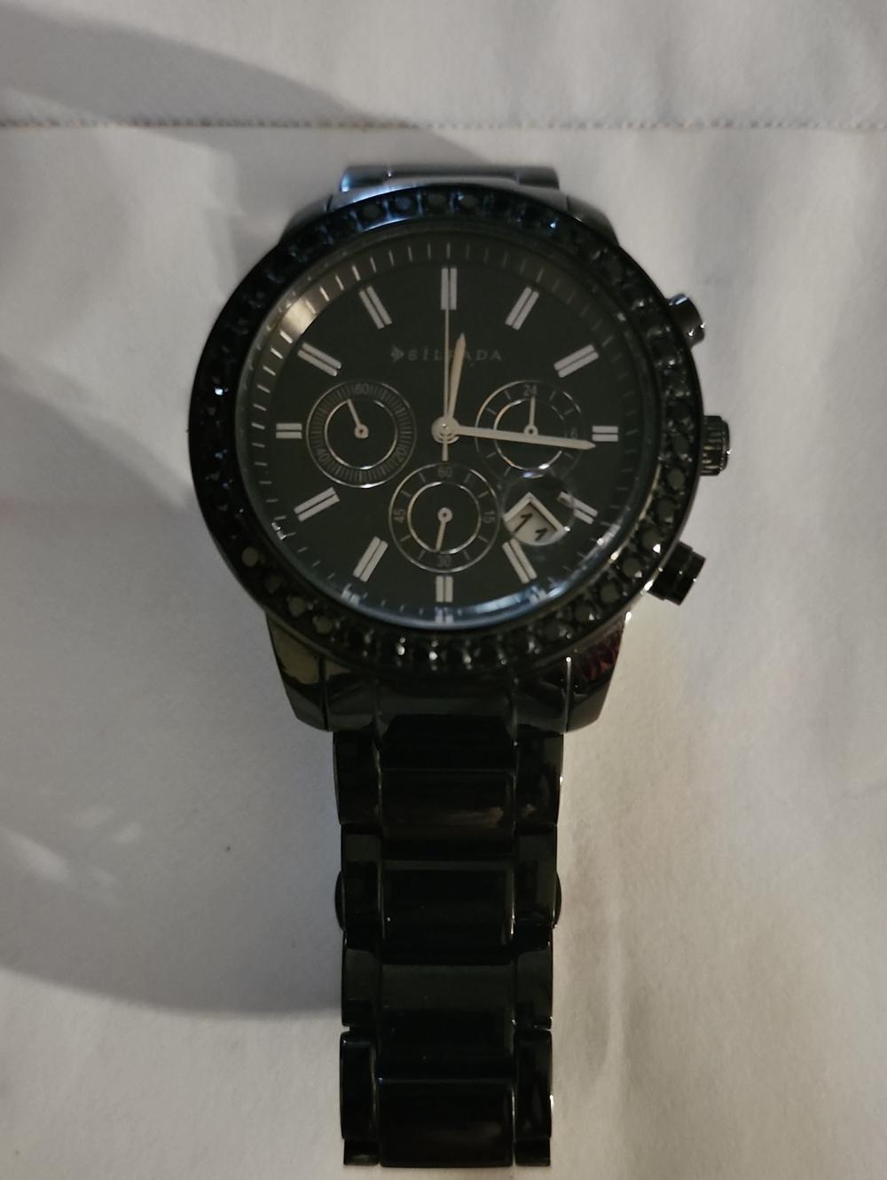 Silpada Black Crystal Accent Women's Watch